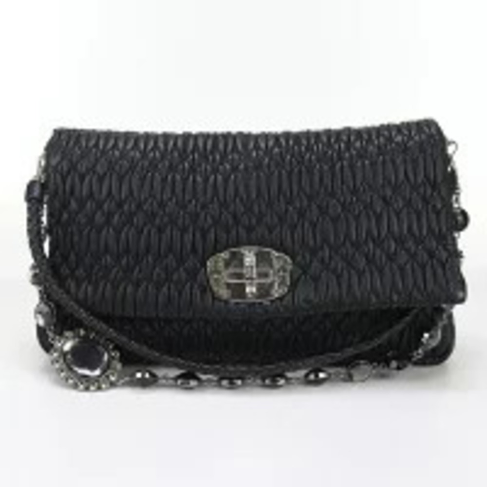 Miu Miu Matelasse Leather Black Crossbody